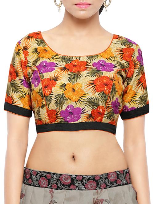 multicolour cotton printed blouse - 14121628 - Very Small Image - 1
