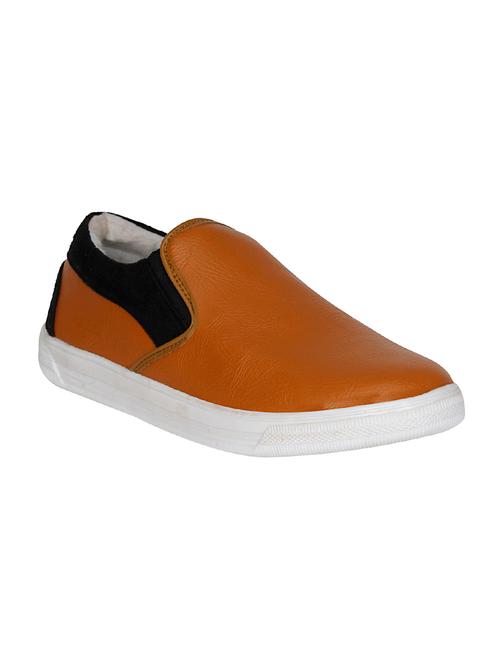 tan leatherette casual slipon - 14123311 - Very Small Image - 1