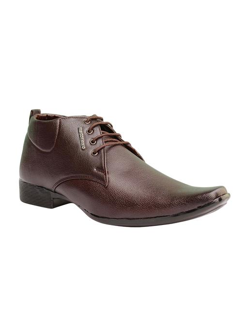 brown leatherette lace-up derby - 14123352 - Very Small Image - 1