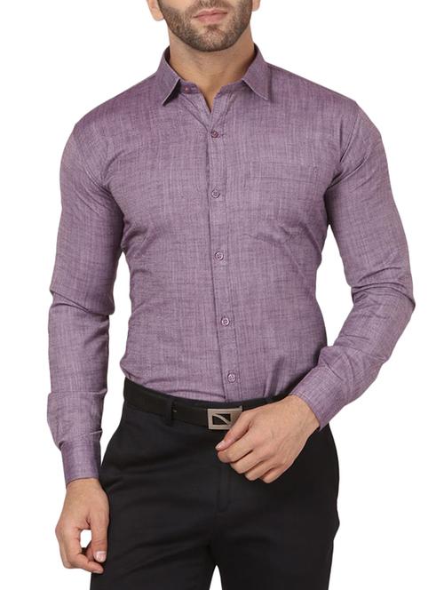 purple cotton casual shirt - 14123366 - Very Small Image - 1