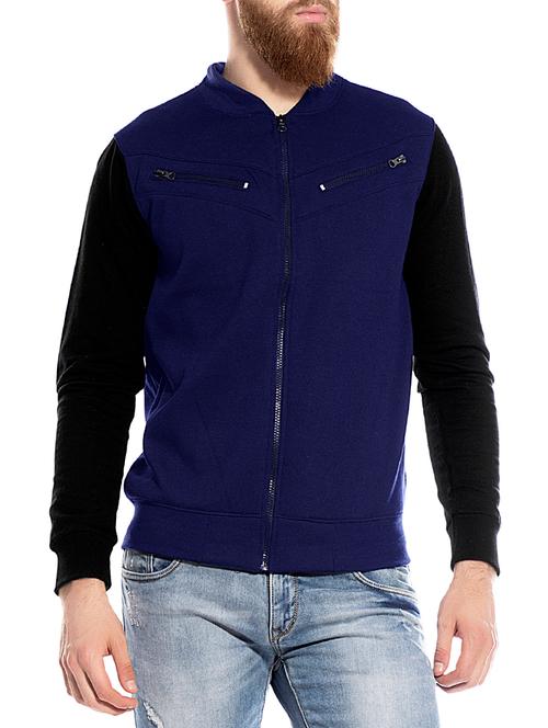 navy blue cotton casual jacket - 14123827 - Very Small Image - 1