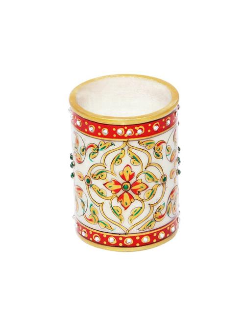 pen stand with emboss hand painting on marble by handicrafts paradise - 14123877 - Very Small Image - 1