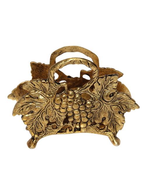 napkin holder fruits pattern in metal antique golden finish - 14123889 - Very Small Image - 1