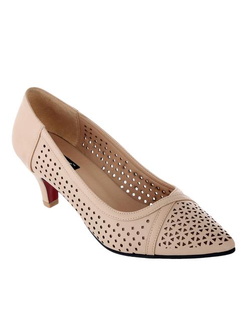 beige faux leather slip on pumps - 14125523 - Very Small Image - 1