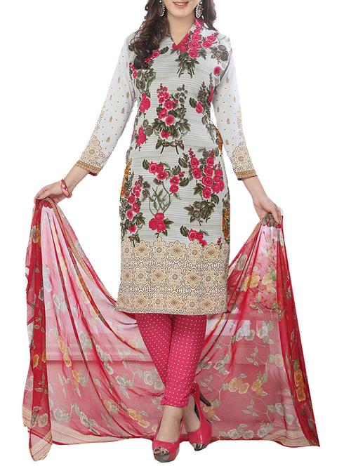 multicolored churidaar suit dress material - 14125952 - Very Small Image - 1