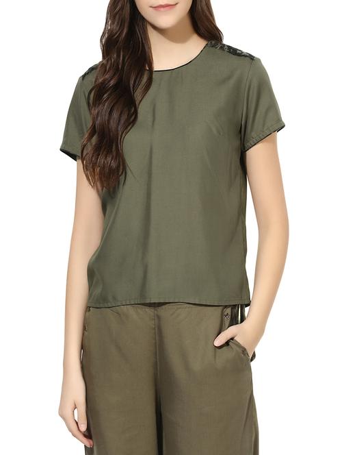 love generation olive cotton top - 14126120 - Very Small Image - 1