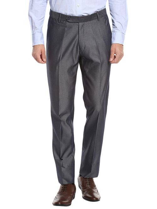grey cotton formal trouser - 14126977 - Very Small Image - 1