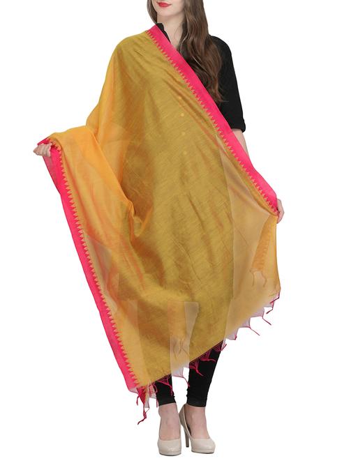 mustard chanderi dupatta - 14127355 - Very Small Image - 1