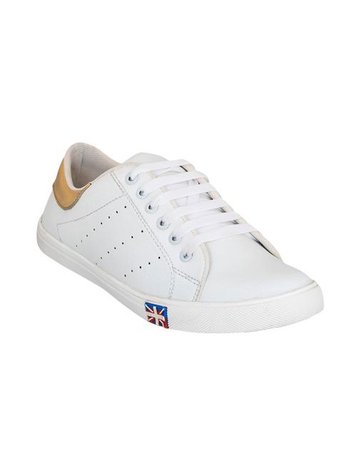 white leatherette lace up sneaker - 14127598 - Very Small Image - 1