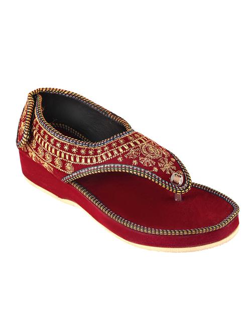 red fabric ethnic sandals - 14127609 - Very Small Image - 1