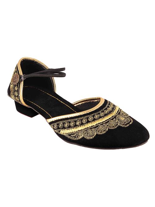 black fabric ethnic sandals - 14127631 - Very Small Image - 1