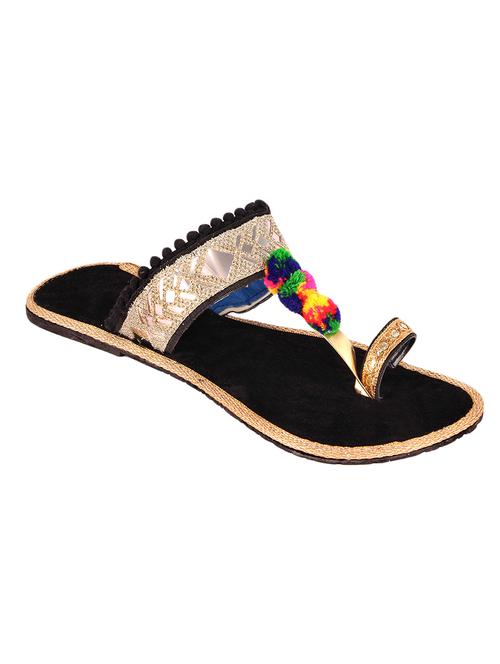 black fabric ethnic kolhapuris - 14127635 - Very Small Image - 1
