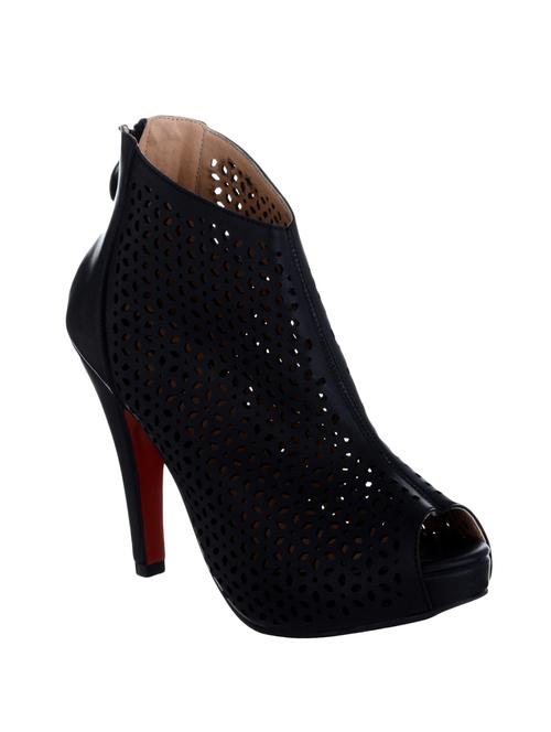 black faux leather gladiators sandals - 14129153 - Very Small Image - 1