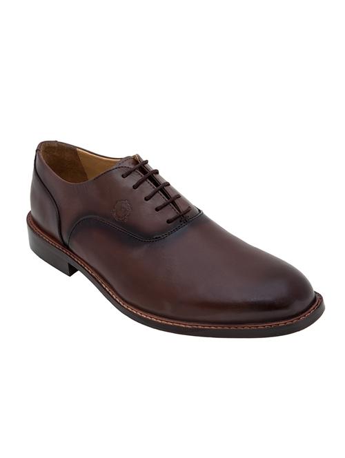 brown leather lace-up oxford - 14129739 - Very Small Image - 1