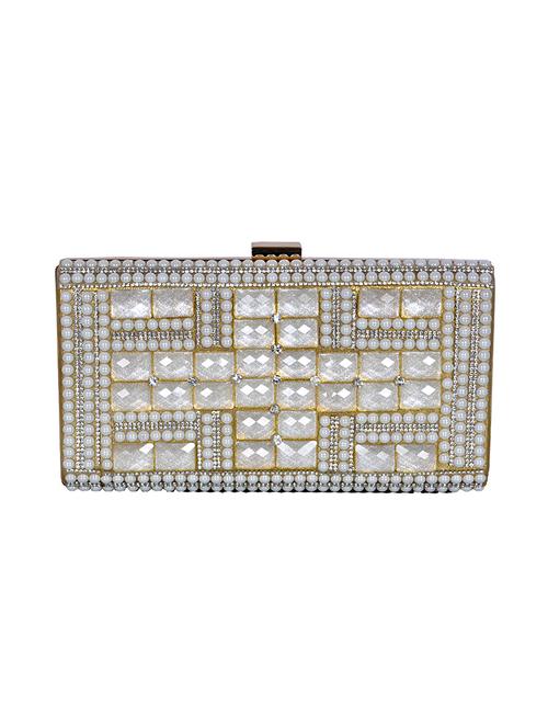 silver polyester box clutch - 14129743 - Very Small Image - 1