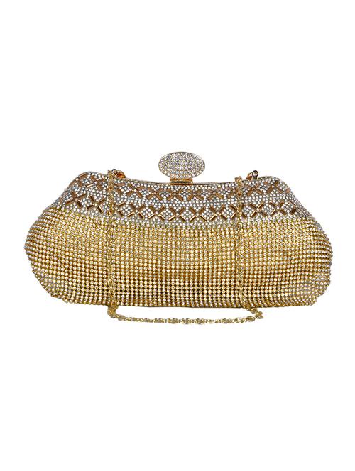 gold polyester box clutch - 14129747 - Very Small Image - 1