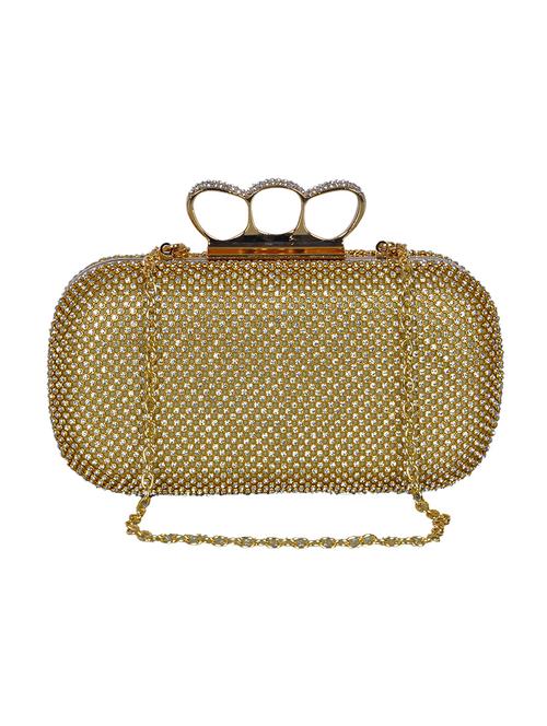 gold polyester box clutch - 14129748 - Very Small Image - 1