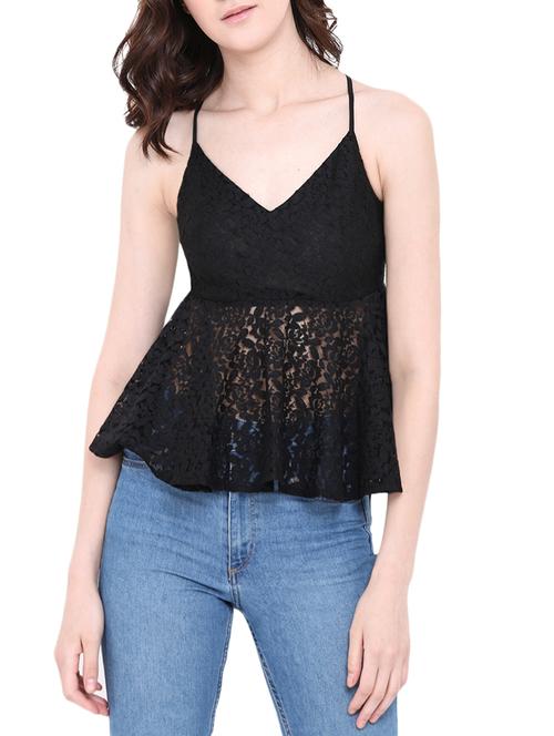 floral laced peplum top - 14129767 - Very Small Image - 1