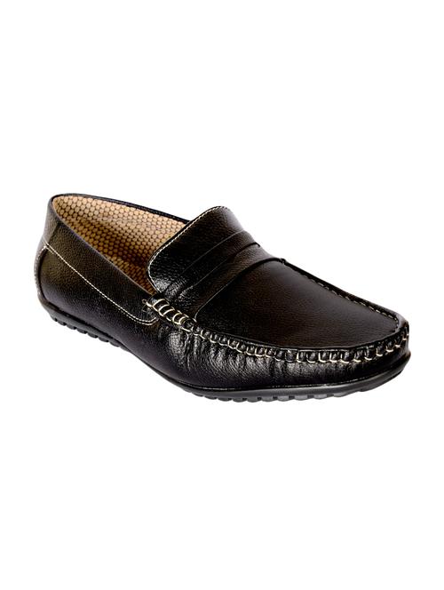 black leatherette slip on loafer - 14130136 - Very Small Image - 1