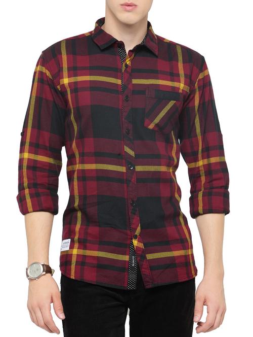 red cotton casual shirt - 14130293 - Very Small Image - 1