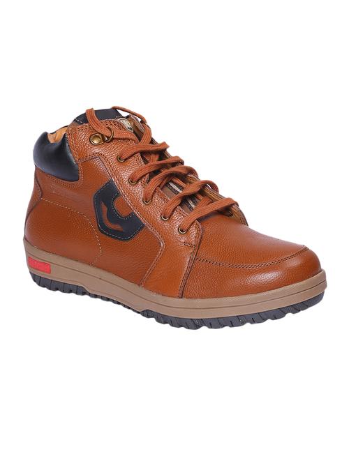 tan leather lace up boot - 14131870 - Very Small Image - 1