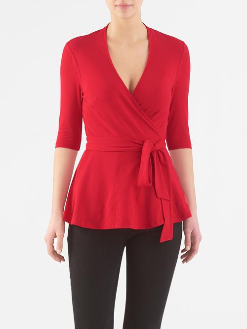 red cotton jersey top - 14132645 - Very Small Image - 1