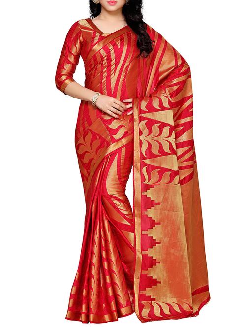 red art silk kanjivaram saree - 14132810 - Very Small Image - 1