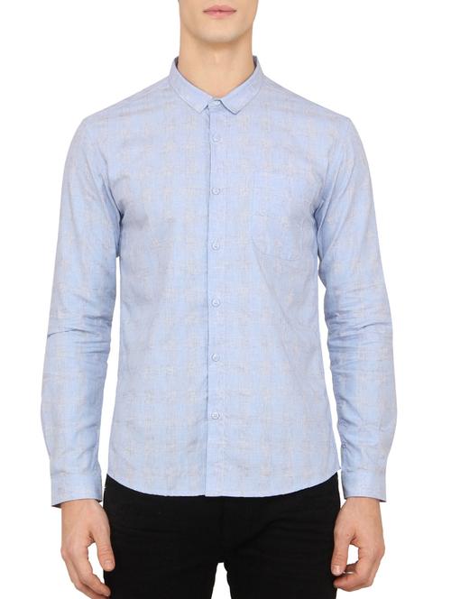 blue cotton casual shirt - 14133347 - Very Small Image - 1