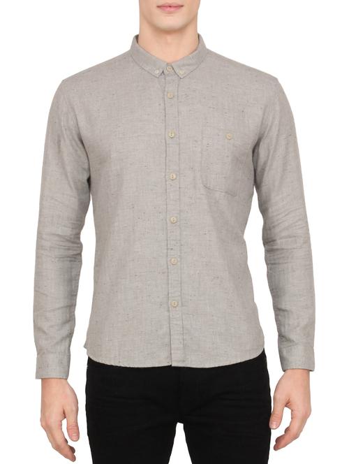 grey cotton casual shirt - 14133389 - Very Small Image - 1