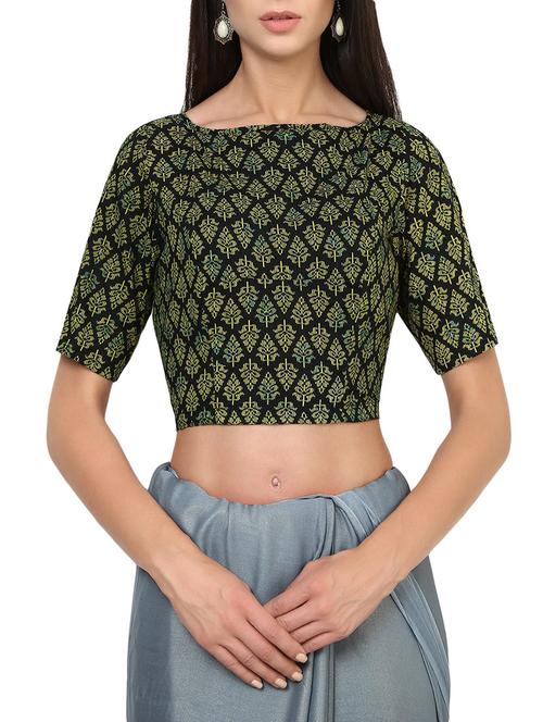 green cotton printed blouse - 14134767 - Very Small Image - 1