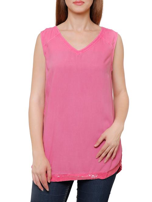 pink viscose casual top - 14135541 - Very Small Image - 1