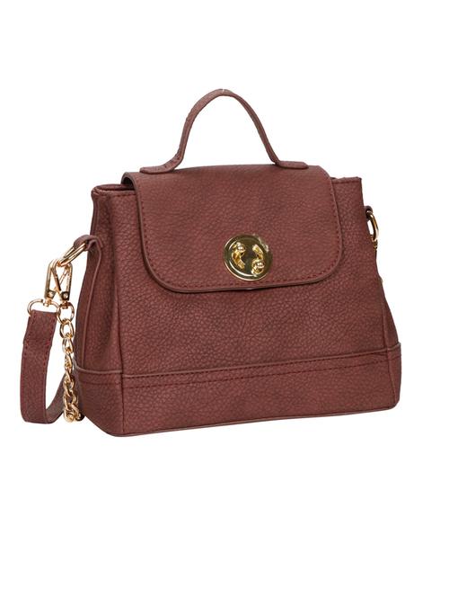 maroon leatherette  regular sling bag - 14135697 - Very Small Image - 1