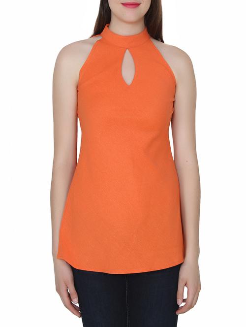 orange khadi regular top - 14137056 - Very Small Image - 1