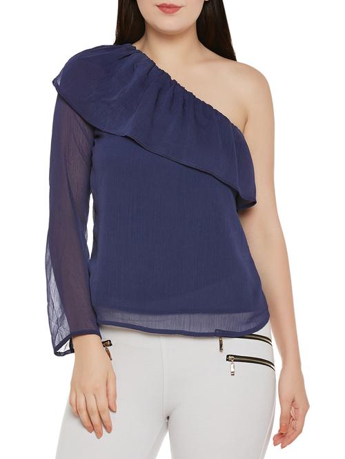 single shoulder overlay top - 14137768 - Very Small Image - 1