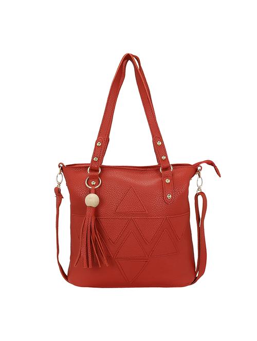 red leatherette  regular handbag - 14139032 - Very Small Image - 1