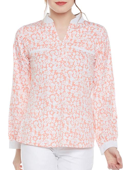 women's a line mandarin neck top - 14142480 - Very Small Image - 1