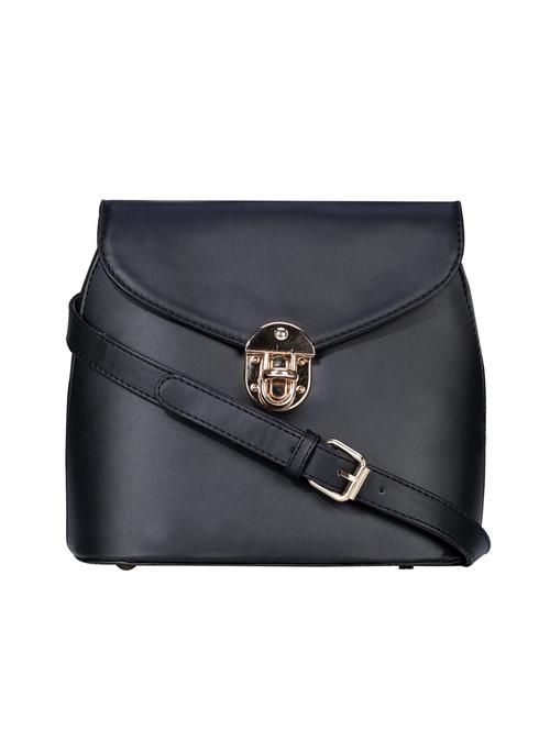 black leatherette  regular sling bag - 14143229 - Very Small Image - 1