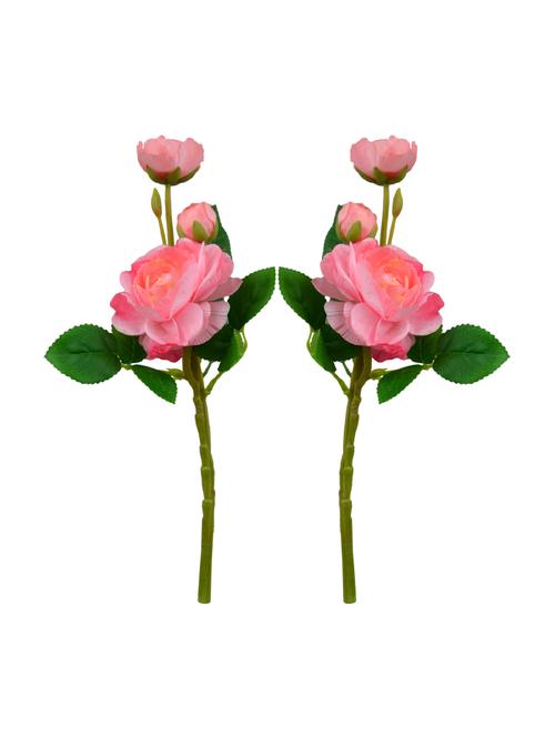thefancymart artificial tea rose silk flower sticks (set of 2) 37 cms / 14.5 inchs each-1407 - 14143857 - Very Small Image - 1