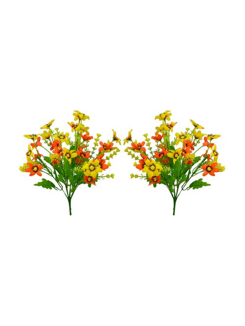 Thefancymart  Artificial Mini Daisy Flower Bush (set of 2) 30 cms / 11.5 inchs each-1437 - 14143887 - Very Small Image - 1