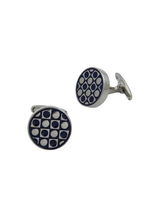 navy blue metal cufflink - 14144359 - Very Small Image - 1