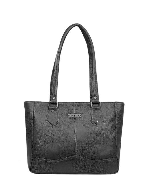 black leatherette regular handbag - 14145328 - Very Small Image - 1