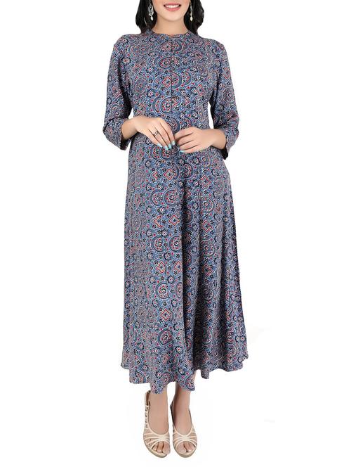 anarkali printed kurta - 14146413 - Very Small Image - 1