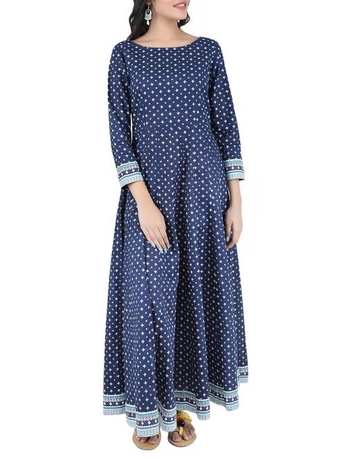 anarkali geometrical kurta - 14146414 - Very Small Image - 1