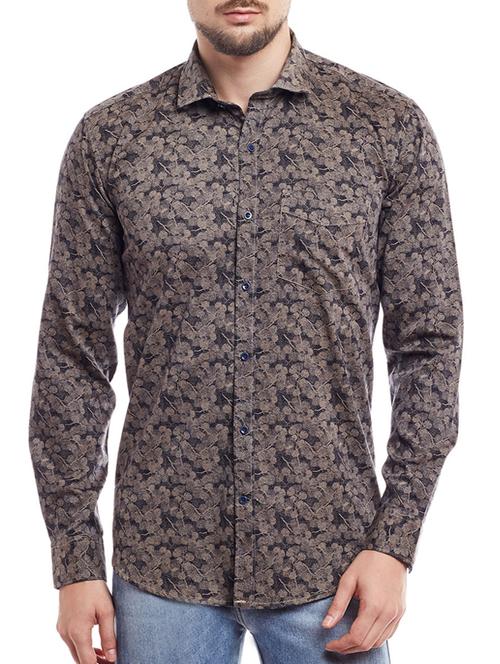 brown cotton casual shirt - 14147918 - Very Small Image - 1