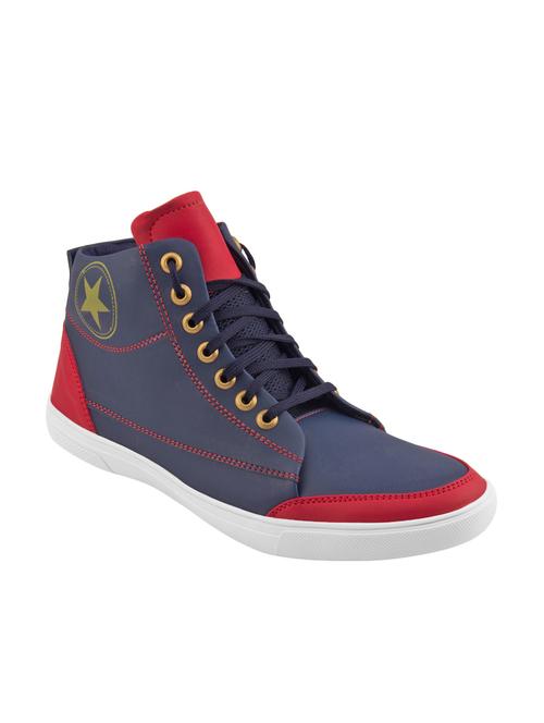 blue leatherette lace up sneaker - 14150100 - Very Small Image - 1