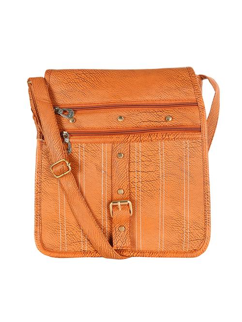 brown leatherette  regular sling bag - 14151035 - Very Small Image - 1