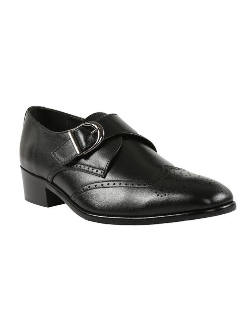 black leather slip on monk strap - 14151067 - Very Small Image - 1