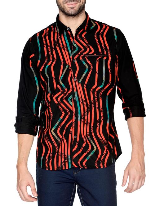 black cotton casual shirt - 14152319 - Very Small Image - 1