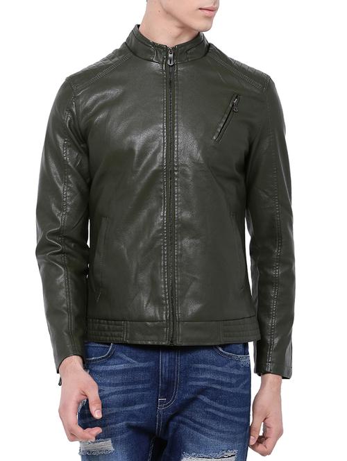 green leather biker jacket - 14152387 - Very Small Image - 1