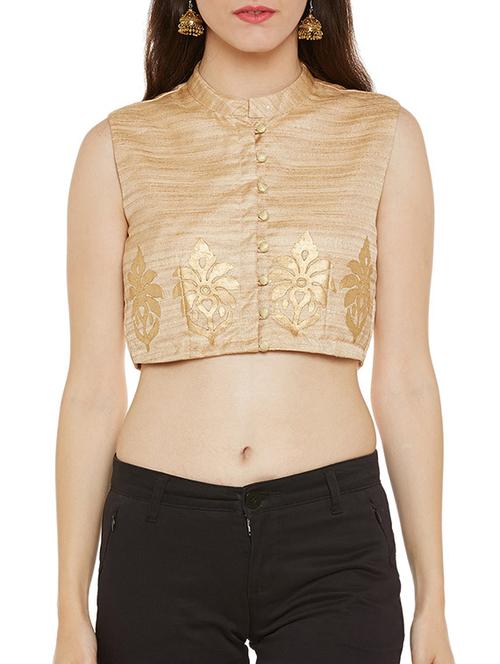 beige cotton printed blouse - 14152445 - Very Small Image - 1